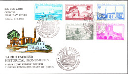 KK-028 NORTHERN CYPRUS HISTORICAL MONUMENTS F.D.C. - Lettres & Documents