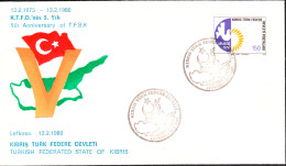 KK-029B NORTHERN CYPRUS 5th ANNIVERSARY F.D.C. - Storia Postale