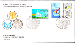 KK-035 NORTHERN CYPRUS INTERNATIONAL YEAR OF DISABLE AND WORLD FOOD DAY F.D.C. - Cartas & Documentos