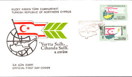 KK-051 NORTHERN CYPRUS 10th ANNIVERSARY OF THE CYPRUS PEACE OPERATION F.D.C. - Cartas & Documentos