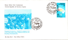 KK-064 NORTHERN CYPRUS AIR ASSOCIATION PARACHUTE F.D.C. - Cartas & Documentos