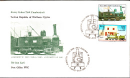KK-072 NORTHERN CYPRUS RAILWAY IN CYPRUS F.D.C. - Lettres & Documents