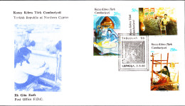 KK-081 NORTHERN CYPRUS PAINTINGS F.D.C. - Lettres & Documents