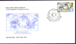 KK-084 NORTHERN CYPRUS CIVIL DEFENCE F.D.C. - Cartas & Documentos