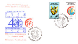 KK-087A NORTHERN CYPRUS RED CROSS RED CRESCENT F.D.C. - Lettres & Documents