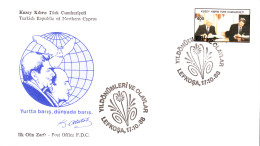 KK-087B NORTHERN CYPRUS RONALD REAGAN VISIT TO TRNC F.D.C. - Cartas & Documentos