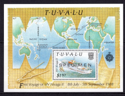 Tuvalu 1989 Delivery Of Nivaga II Inter-Island Ship - SPECIMEN - MS MNH (SG MS563) - Tuvalu