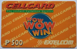 Philippines Extelcom Cellcard P500 MINT - Wow Wow Win - Filippine