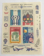 Uruguay 1976, Imperfect Souvenir Sheet, Scoot 938/41, Mi 1402/5, MNH. - Uruguay