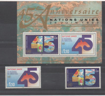 Quarante Cinquième Anniversaire Des Nations Unies 1990 XXX - Hojas Y Bloques