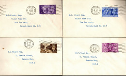 Großbritannien 1948 - Mi.Nr. 237 - 240 - 4 Ersttagsbriefe FDC - 1952-1971 Em. Prédécimales