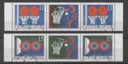 Yugoslavia 1991, Used, Michel 2484 - 2485, Basketball Centennial 2 Sets+vignette - Usados