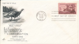 USA FDC 5-5-1956 Wild Turkey Art Craft Cachet - 1951-1960