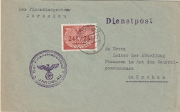 1940 - GG De POLOGNE - SERVICE FINANCE / DIENSTPOST ! ENVELOPPE De JAROSLAU ! => CRACOVIE - Algemene Overheid