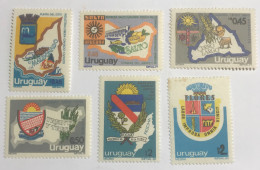 Uruguay 1979, Maps And Arms, Scoot 1023/4, 1026/7, 1029, 1030, MNH. - Uruguay