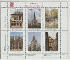 France Feuillet De 6 Vignettes Monuments De Rouen Neuves ** - Tourisme (Vignettes)