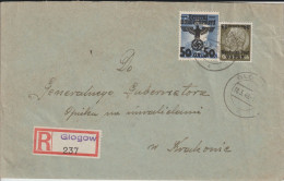 1940 - GG De POLOGNE - ENVELOPPE RECOMMANDEE De GLOGOW ! => CRACOVIE - Algemene Overheid