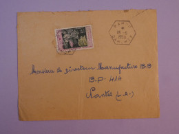 DE3  AOF  DAHOMEY   BELLE  LETTRE RR 1959 PETIT BUREAU PAHOU A NANTES FRANCE  +AFFR. HEXAGONAL  INTERESSANT+++ - Lettres & Documents