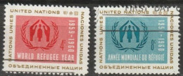 UNO New York 1959 Mi-Nr.82 - 83 O Gestempelt Weltflüchtlingsjahr ( 4258) Günstiger Versand - Used Stamps