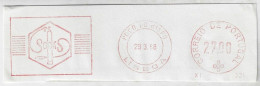 Portugal 1988 Fragment Meter Stamp Frama Slogan Sogás Society Of Gases & Chemical Products Lisbon Poço Do Bispo Cylinder - Cartas & Documentos