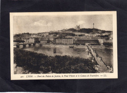 124968       Francia,     Lyon,   Pont  Du  Palais  De  Justice,  Le  Pont  Tilsitt  Et  Le  Coteau  De  Fourviere,   NV - Lyon 4