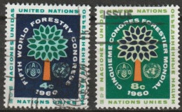 UNO New York 1960 Mi-Nr.88 - 89 O Gestempelt Weltkongress Für Forstwirtschaft ( 4291) Günstiger Versand - Used Stamps