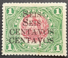 Guatemala 1916 Animal Oiseau Bird Quetzal Double Surcharge Overprint Yvert 157d * MH - Erreurs Sur Timbres