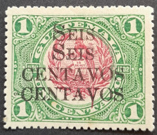 Guatemala 1916 Animal Oiseau Bird Quetzal Double Surcharge Overprint Yvert 157d * MH - Oddities On Stamps