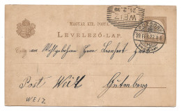 2369m: Ungarn- Postkarte Pozsony Nach Weiz, Österreich, 1923 - Autres & Non Classés