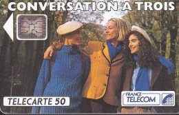 F281a - 08/1992 - CONVERSATION A TROIS " Femme " - 50 SC4  (diamètre Puce Au Dos Ø6) - 1992