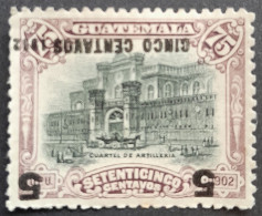 Guatemala 1912 Monument Surcharge Renversée Inverted Overprint Yvert 152c * MH - Errori Sui Francobolli