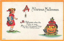 370521-Halloween, Bergman No 1623/1-3, Girl Surprised By Jack O Lantern - Halloween