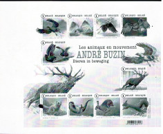 2015 BL 225 Feuillet De La Poste N/B " BUZIN - Animaux En Mouvement/Dieren In Beweging " - Folletos Blanco Y Negro [ZN & GC]