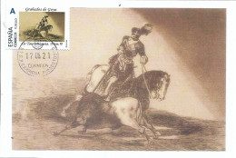 SPAIN. MAXICARD GOYA ENGRAVINGS. LA TAUROMAQUIA. NUMERO 10 - Tarjetas Máxima