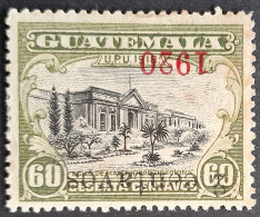 Guatemala 1920 Monument Surcharge Renversée Inverted Overprint 2 Centavos 1920 Yvert 168a * MH - Errores En Los Sellos