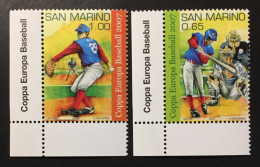 2007 - San Marino - Coppa Europa Baseball - 2 Valori - Nuovi - Neufs