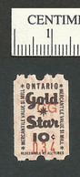 B63-91 CANADA Ontario Gold Star Trading Saving Stamp 1 Mill MNH Coil Pink DPL - Vignette Locali E Private