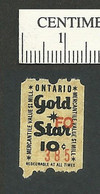 B63-90 CANADA Ontario Gold Star Trading Saving Stamp 1 Mill MNH Coil Yellow ESPCo - Vignettes Locales Et Privées