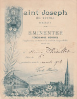 Saint-Joseph De TIVOLI- Bordeaux- Eminenter- Témoignage De Conduite Irréprochable élève De 6ème Henri THIEULLET-03/1903 - Diplômes & Bulletins Scolaires