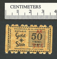 B63-84 CANADA Ontario Gold Star Trading Saving Stamp 50 Mills MNH Coil Yellow-orange - Local, Strike, Seals & Cinderellas