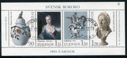 SWEDEN 1979 Swedish Rococo Block  Used.  Michel Block 7 - Used Stamps