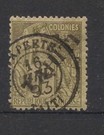 TAHITI - 1893 - N°YT. 18 - Type Alphée Dubois 1f Olive - Oblitéré / Used - Oblitérés