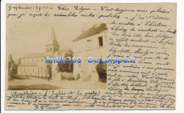 CPA 02 Carte Photo MONTHIERS L'Eglise Et La Poste - Altri & Non Classificati