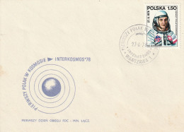 ZPolEnvFdc270678 - POLOGNE 1978 - Magnifique  Enveloppe  FDC  'PREMIER  JOUR'  Du  27-06-78  --  COSMOS : INTERKOSMOS'78 - Andere & Zonder Classificatie