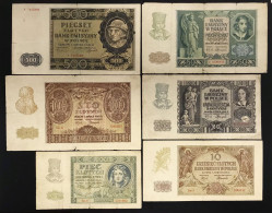 Polonia Polska  5 10 20 50 100 500 Zlotych 1940 6 Banknotes Lotto.2808 - Pologne