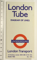 Petit Plan Dépliant, Métro De Londres 1979 - London Tube Diagram Of Lines, Underground, London Transport - Europe