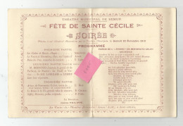 21 Semur Théatre Municipal Fete De Sainte Cécile Soirée Programme 1919 Carnet De Bal 24,5x16 Cm - Programma's