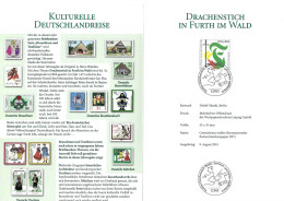 Allemagne, Encart FDC 2001, Dragon, Légende, Chevalier, Furth In Wald, Berlin - Contes, Fables & Légendes