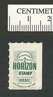 B60-39 CANADA Horizon Trading Stamp 1959 2 Mill Green MNH - Werbemarken (Vignetten)