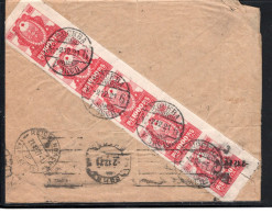 1921 , 1000 R. Scarce  Multiple Franking ,strip Of 5 , Cover To Switzerland  #132095 - Brieven En Documenten